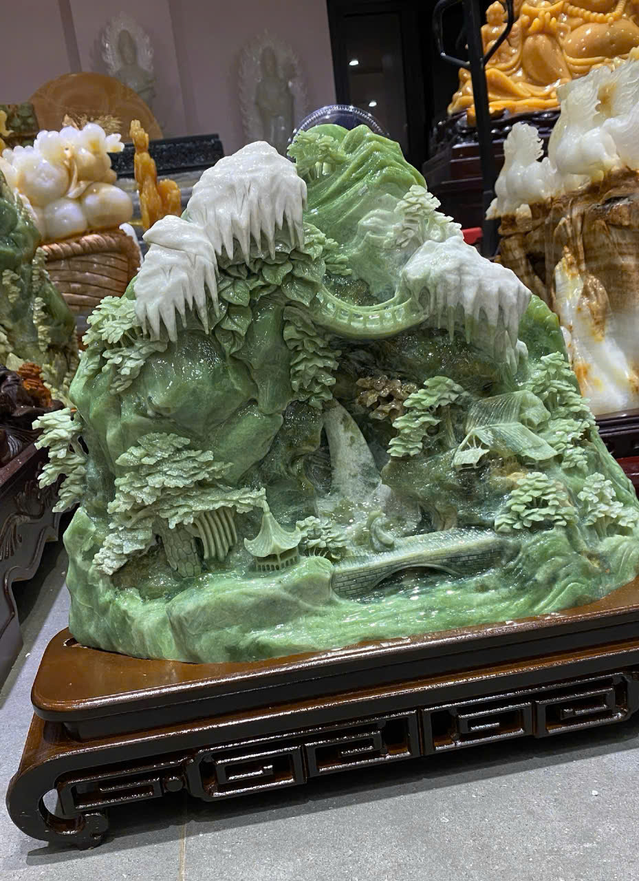 Tp Bồng lai tiên cảnh ngọc serpentine 50x37x14cm