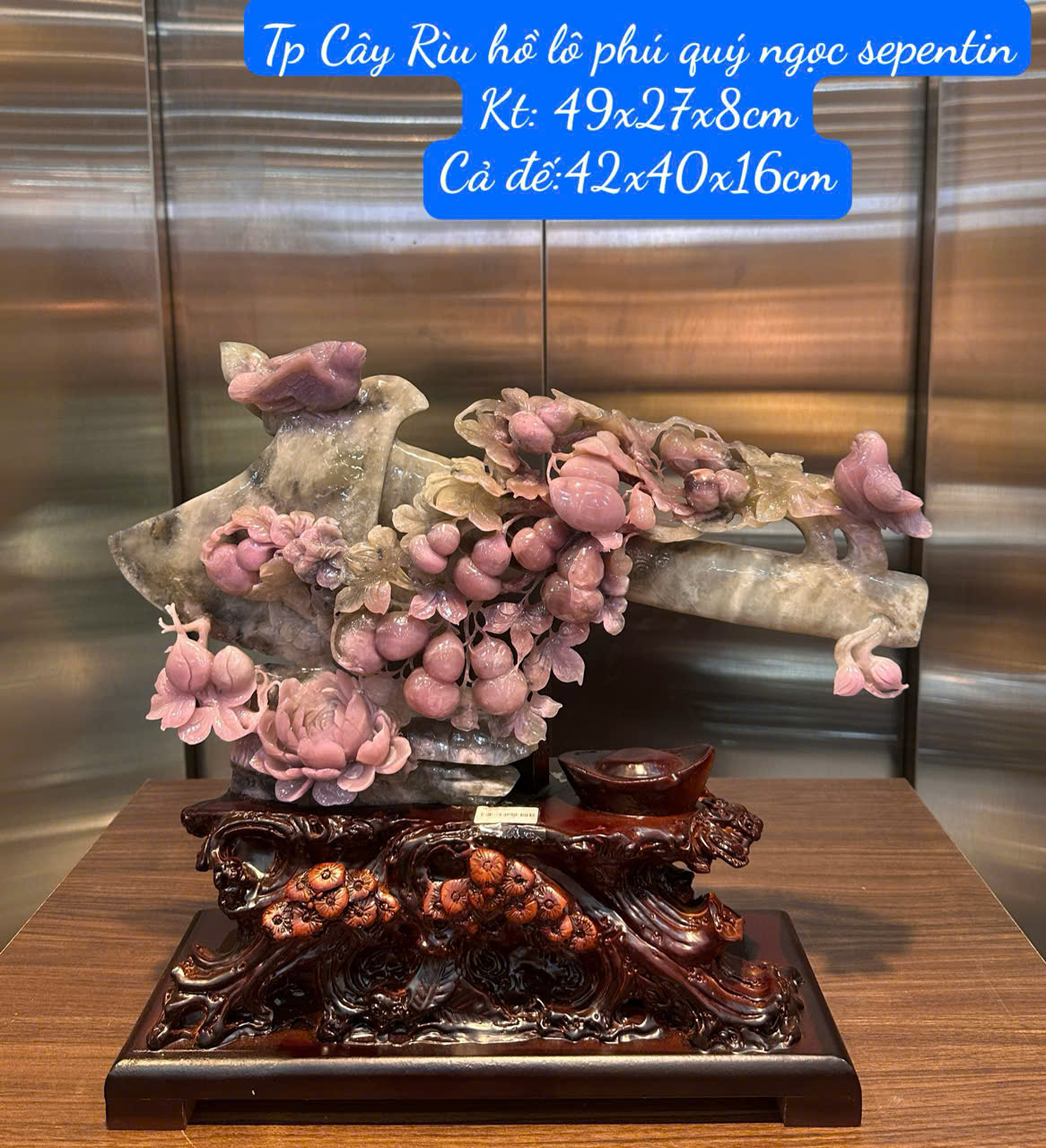 Tp Cây Rìu Hồ Lô Phú Quý Ngọc Serpentine 42x40x16cm