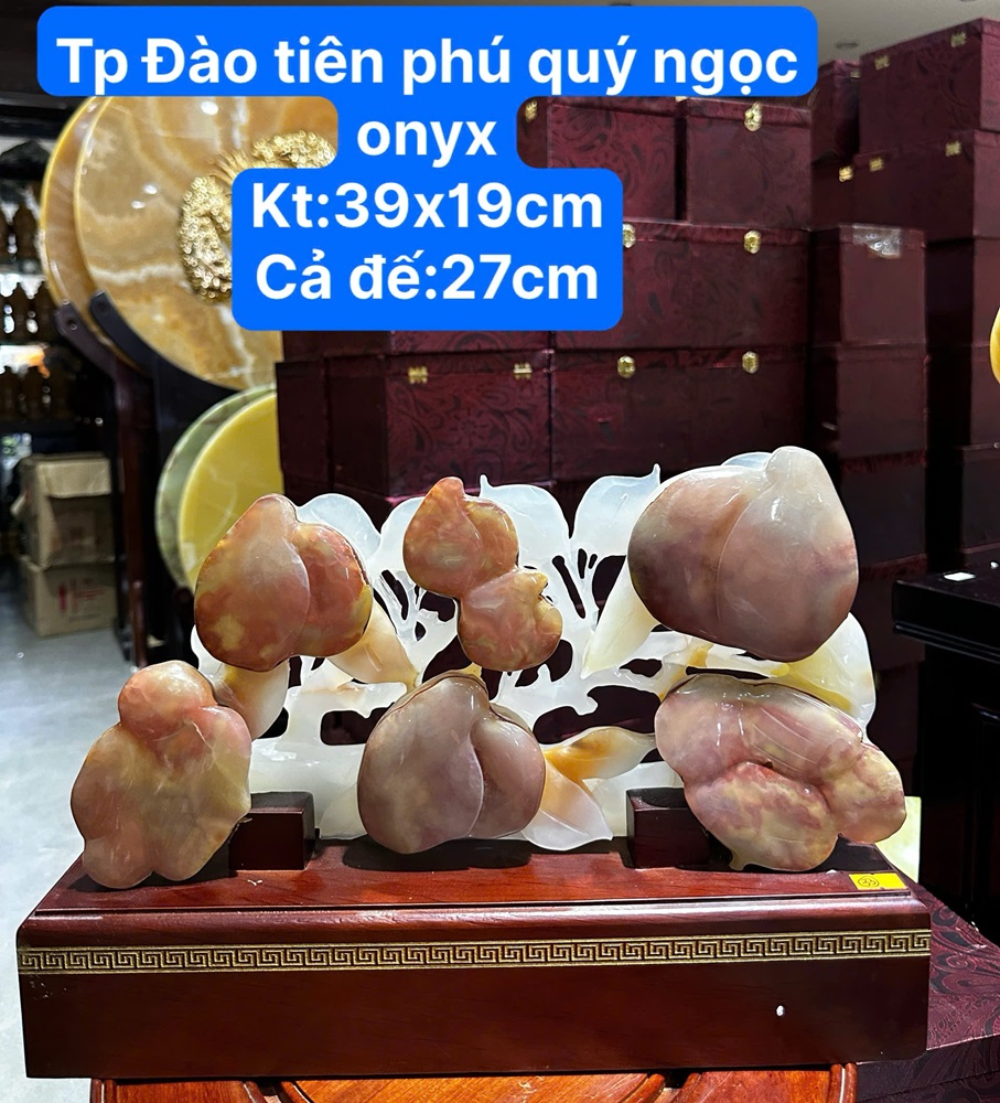 Tp Đào tiên phú quý ngọc onyx 39x19cm