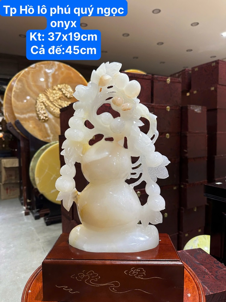 Tp Hồ lô phú quý ngọc onyx 37x19cm