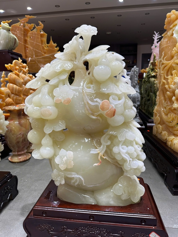 TP Hồ Lô Phú Quý Ngọc Onyx Trắng 65x45cm