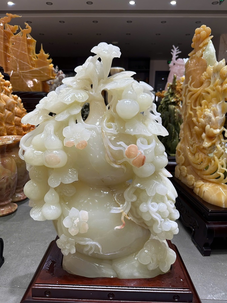 TP Hồ Lô Phú Quý Ngọc Onyx Trắng 65x45cm