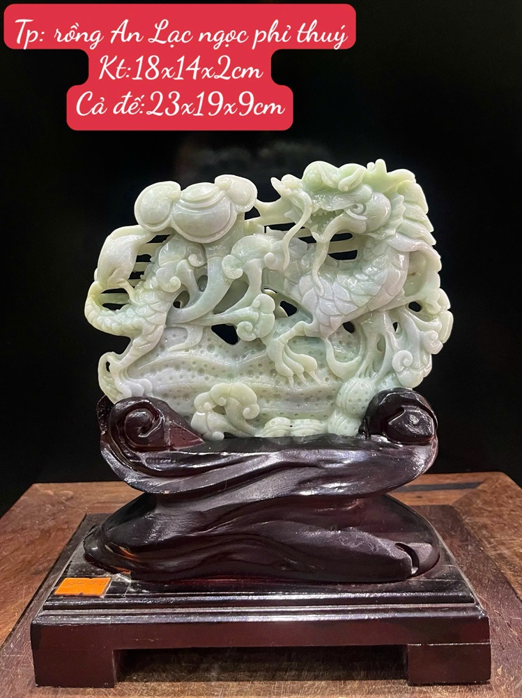 Tp Rồng An Lạc Ngọc Phỉ Thuý + Giấy Kiểm Định 23x19x9cm