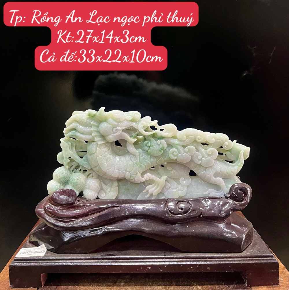 Tp Rồng An Lạc Ngọc Phỉ Thuý + Giấy Kiểm Định 33x22x10cm