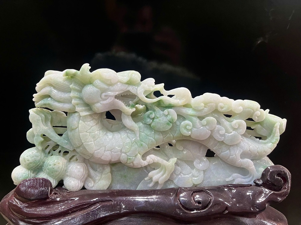 Tp Rồng An Lạc Ngọc Phỉ Thuý + Giấy Kiểm Định 33x22x10cm