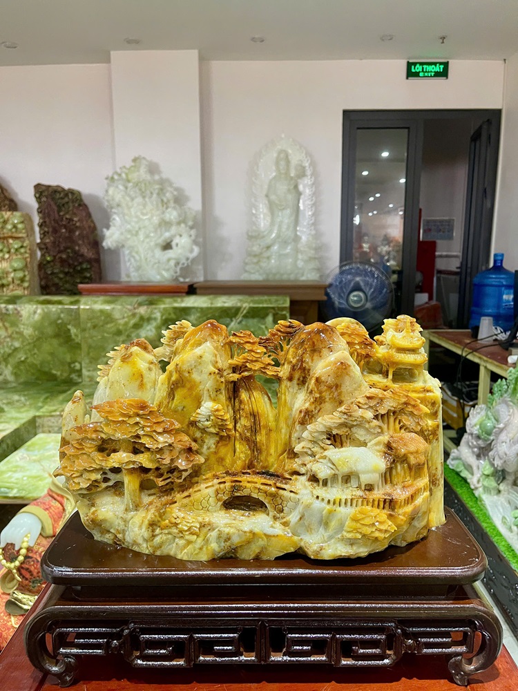 Tp Sơn Thuỷ Hữu Tình Ngọc Serpentine 40x22cm