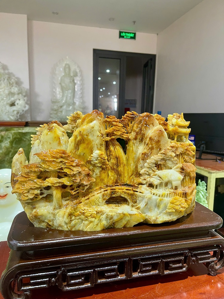 Tp Sơn Thuỷ Hữu Tình Ngọc Serpentine 40x22cm