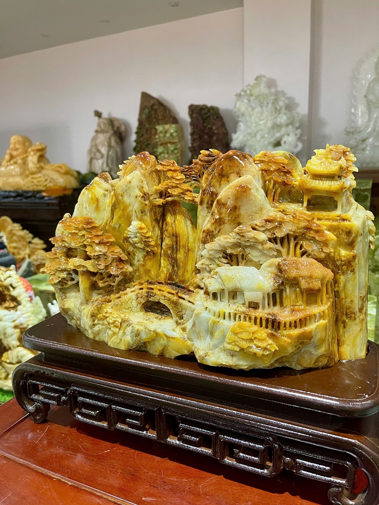 Tp Sơn Thuỷ Hữu Tình Ngọc Serpentine 40x22cm