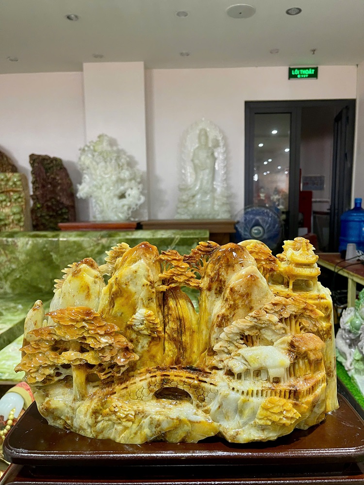 Tp Sơn Thuỷ Hữu Tình Ngọc Serpentine 40x22cm