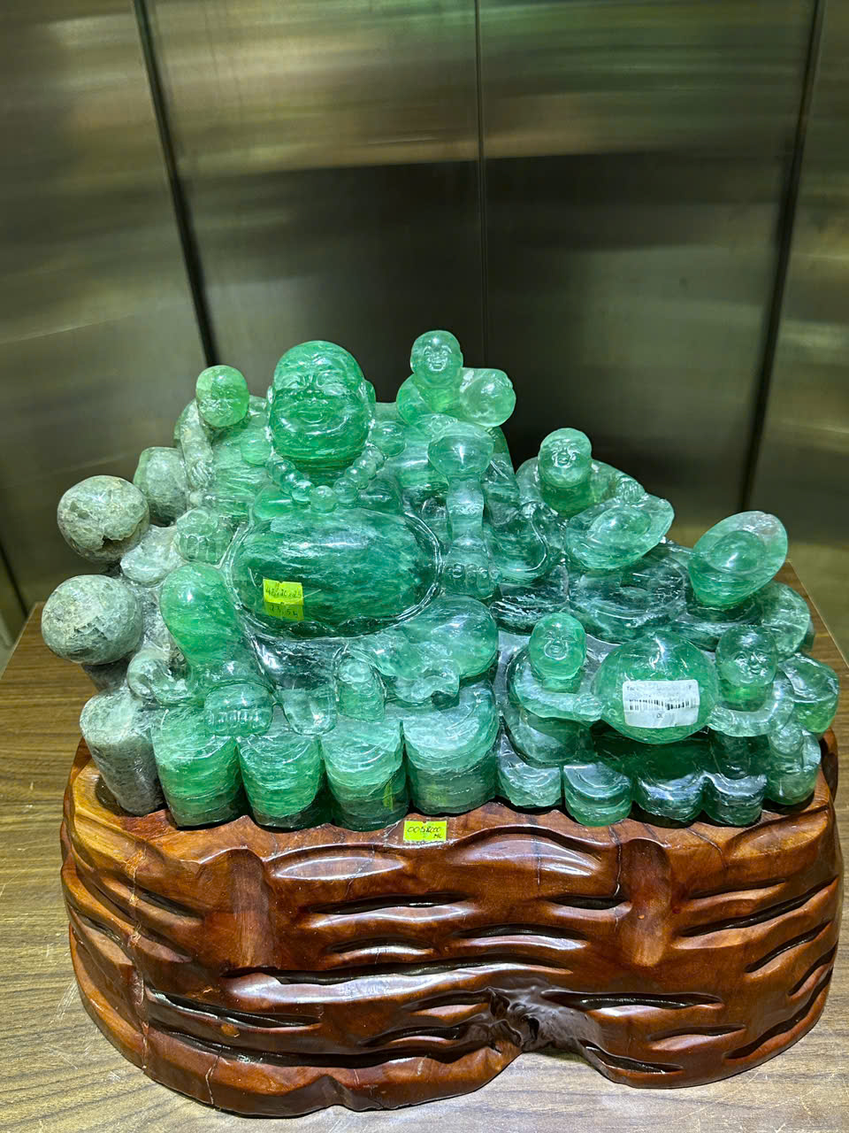 Tp Thần tài di lặc ngọc florit xanh 48cm