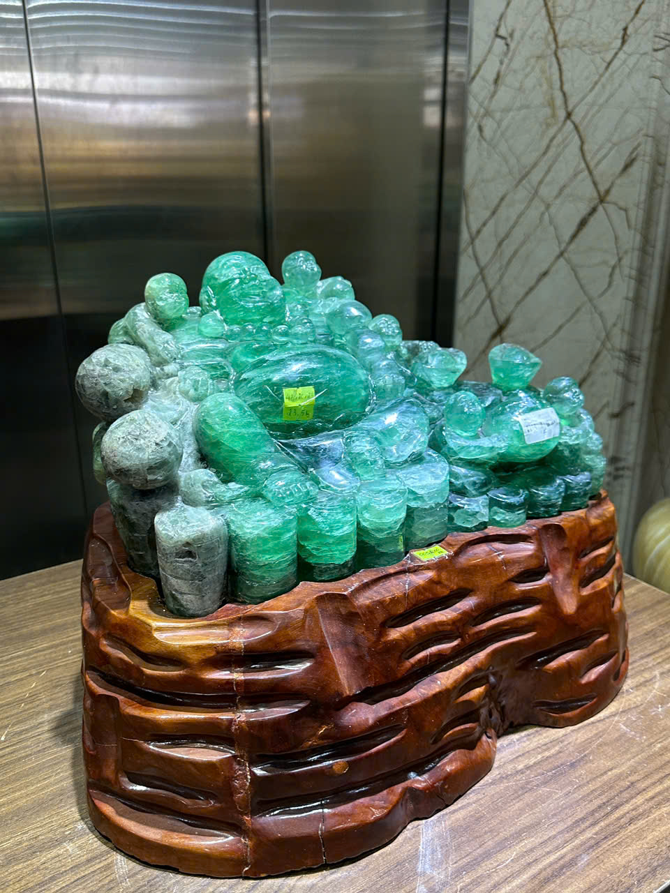 Tp Thần tài di lặc ngọc florit xanh 48cm