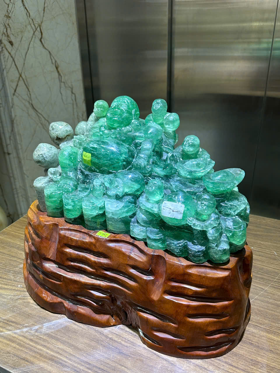 Tp Thần tài di lặc ngọc florit xanh 48cm