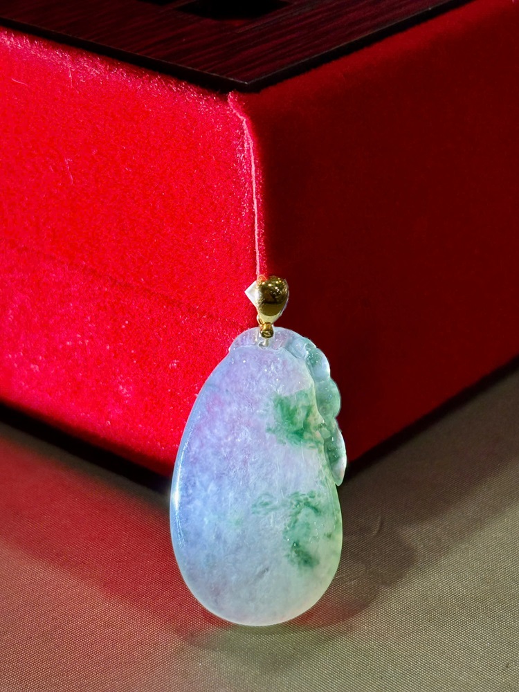 Trái Phúc Ngọc Phỉ Thuý Móc Vàng 18K - kèm giấy kiểm định