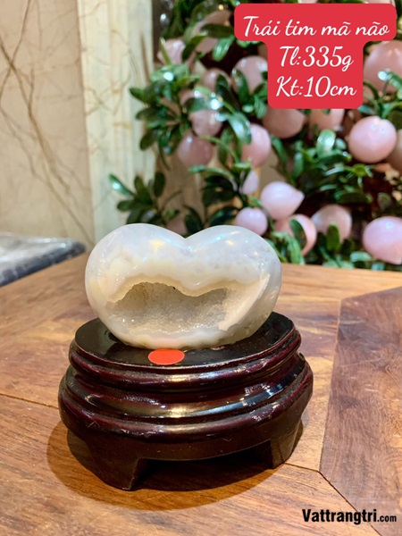 Trái tim đá mã não 10cm