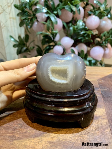 Trái tim đá mã não 10cm