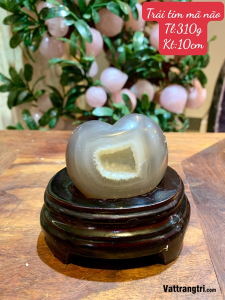 Trái tim đá mã não 10cm