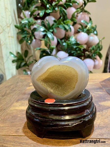 Trái tim đá mã não 11cm