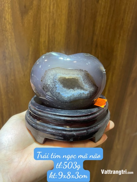 Trái tim ngọc mã não 9cm