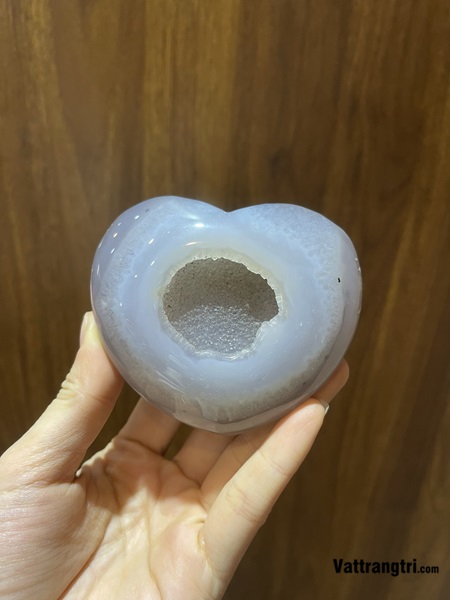 Trái tim ngọc mã não mini 9cm