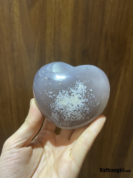 Trái tim ngọc mã não mini 9cm