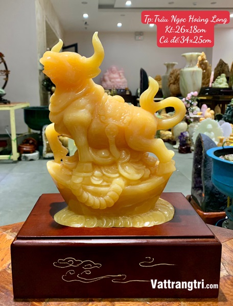 Tượng Trâu Ngọc Hoàng Long 34cm - 12 con giáp