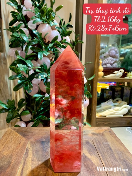 Trụ Đá Obsidian đỏ 28cm