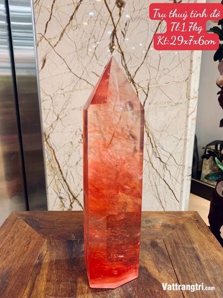 Trụ đá obsidian đỏ 29cm