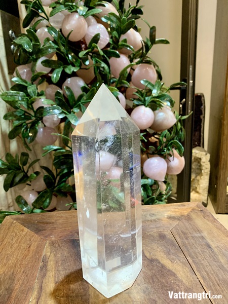 Trụ Đá Obsidian trắng 23cm