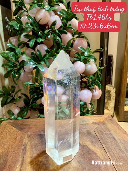 Trụ Đá Obsidian trắng 23cm