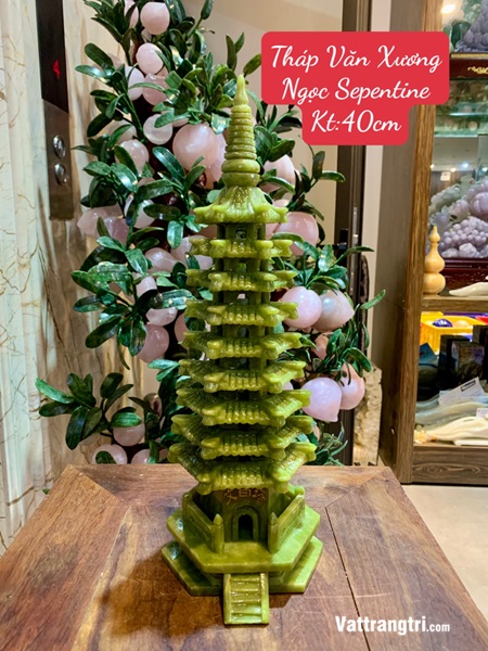 Tháp Văn Xương Ngọc Sepentine 40cm