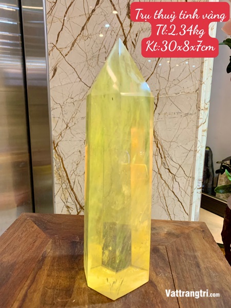 Trụ đá obsidian vàng 30cm