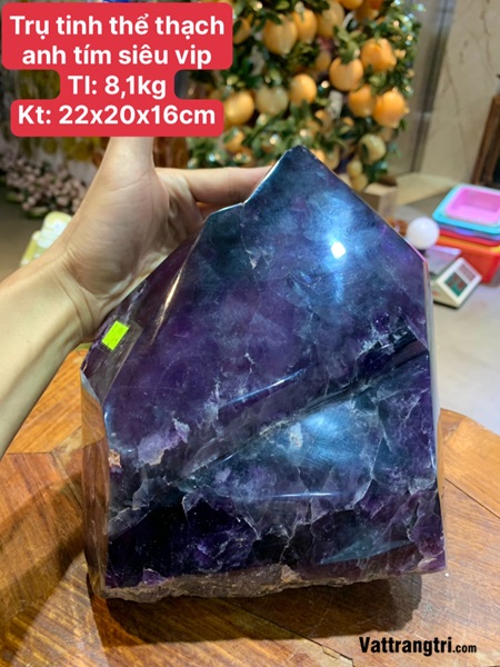 Trụ tinh thể thạch anh tím siêu vip 22cm