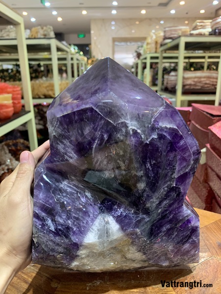 Trụ tinh thể thạch anh tím siêu vip 30cm