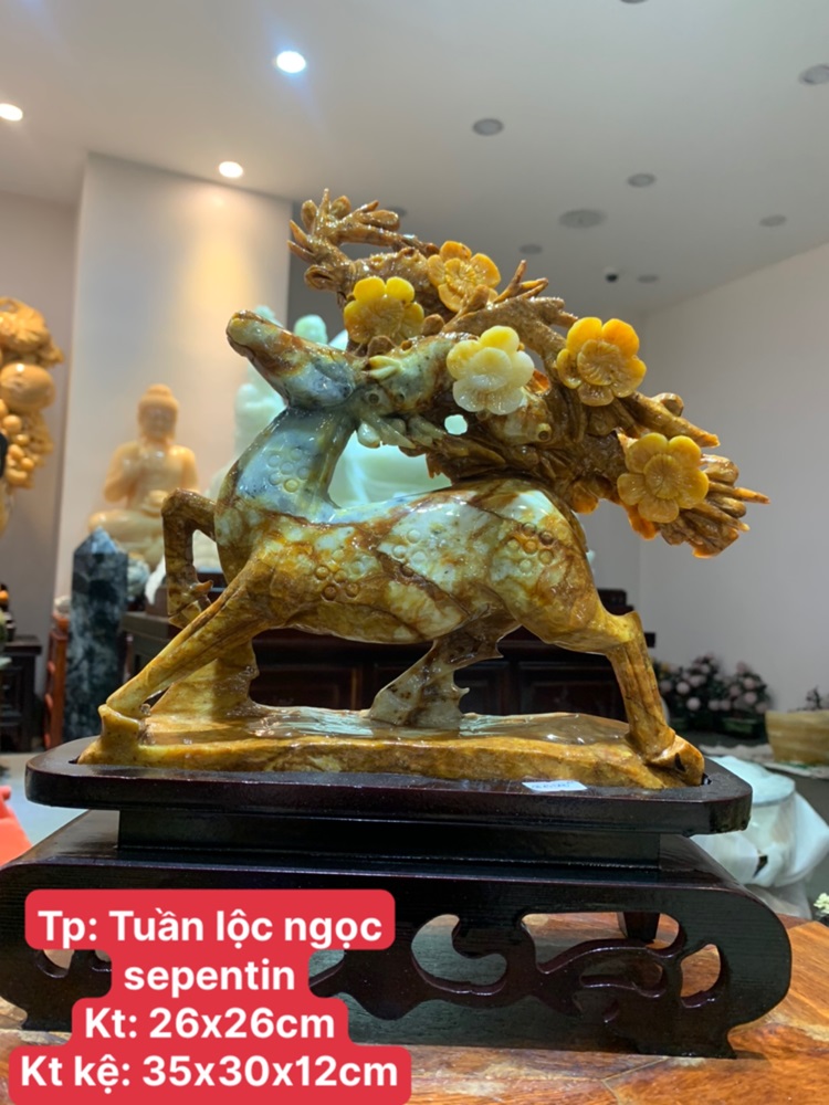 Tuần lộc phú quý ngọc serpentine