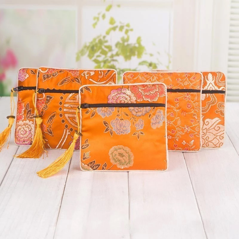 Túi gấm có khóa kéo hình bao tiền