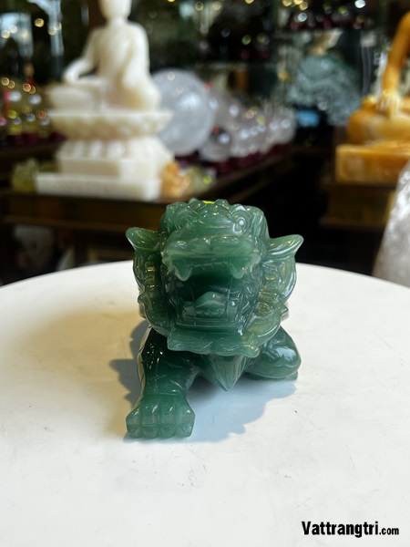 Tượng Cụ Long Quy thạch anh xanh 15cm