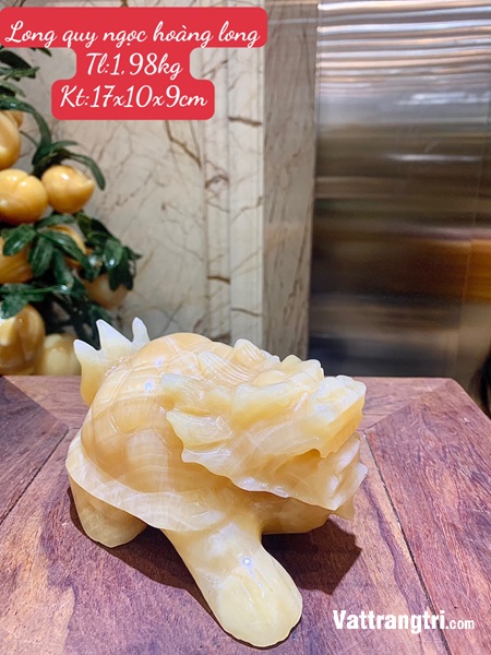 Tượng Linh Vật Long Quy ngọc hoàng long 17cm