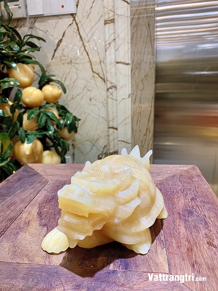 Tượng Linh Vật Long Quy ngọc hoàng long 17cm