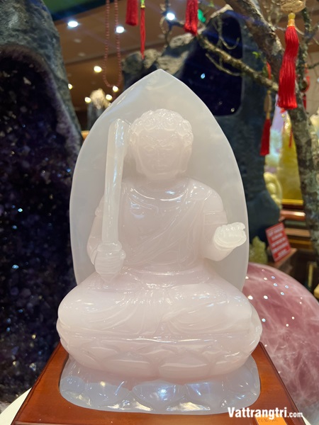 Tượng Ngài Bất Động Minh Vương Ngọc onyx Hồng 28cm