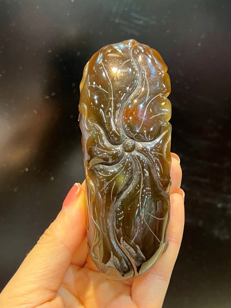 Tượng ngài di lặc ngọc mã não 11cm