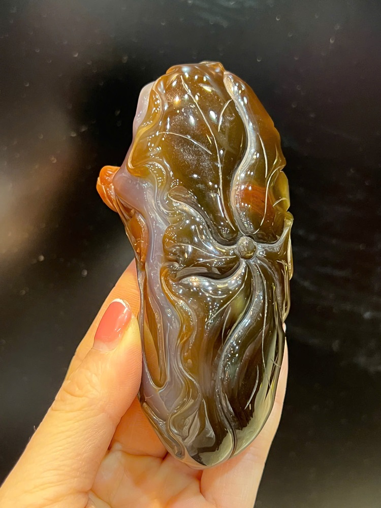 Tượng ngài di lặc ngọc mã não 11cm