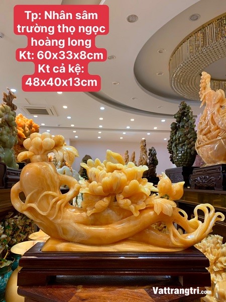 Tượng Nhân sâm trường thọ ngọc hoàng long 60cm