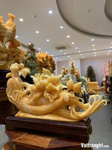 Tượng Nhân sâm trường thọ ngọc hoàng long 60cm