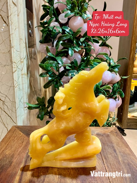 Tượng Nhất mã phi thiên ngọc hoàng long 26cm