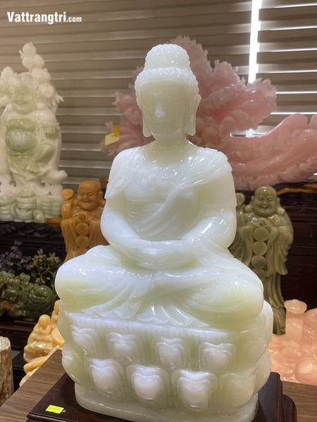 Tượng Phật Tổ ADIDA Ngọc onyx trắng 65cm