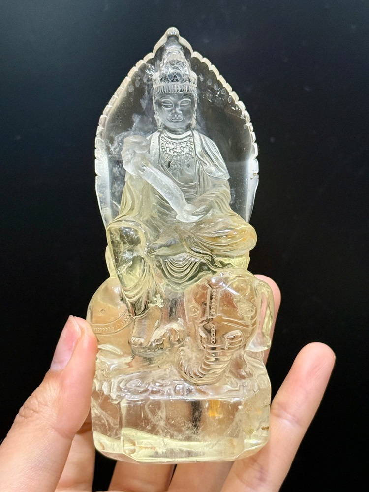 Tượng phổ hiền bồ tát thạch anh vàng