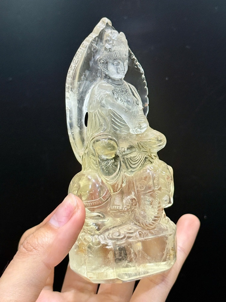 Tượng phổ hiền bồ tát thạch anh vàng