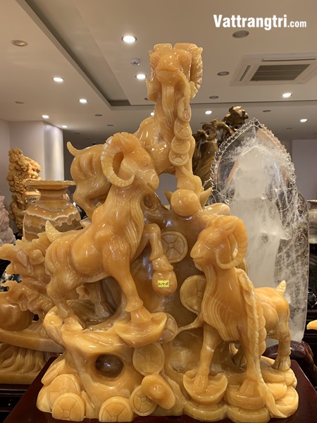 Tượng Tam dương khai thái ngọc hoàng long 100cm