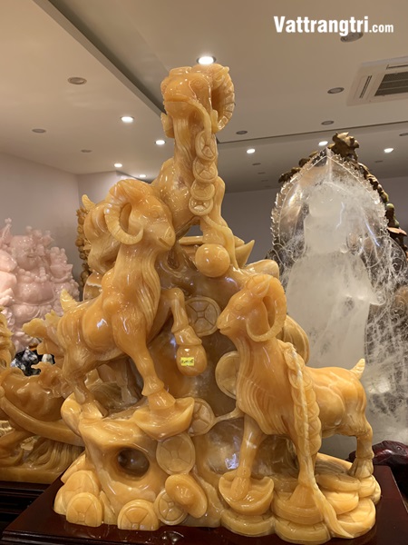 Tượng Tam dương khai thái ngọc hoàng long 100cm