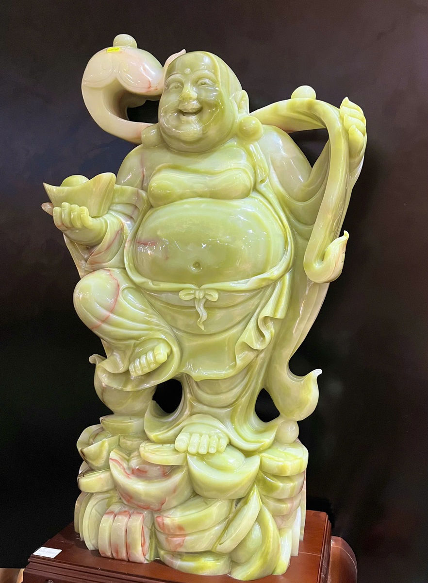 Tượng Thần Tài Di Lặc Đứng Ngọc Onyx 102cm